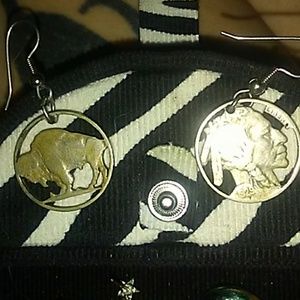 Antique buffalo nickle earrings